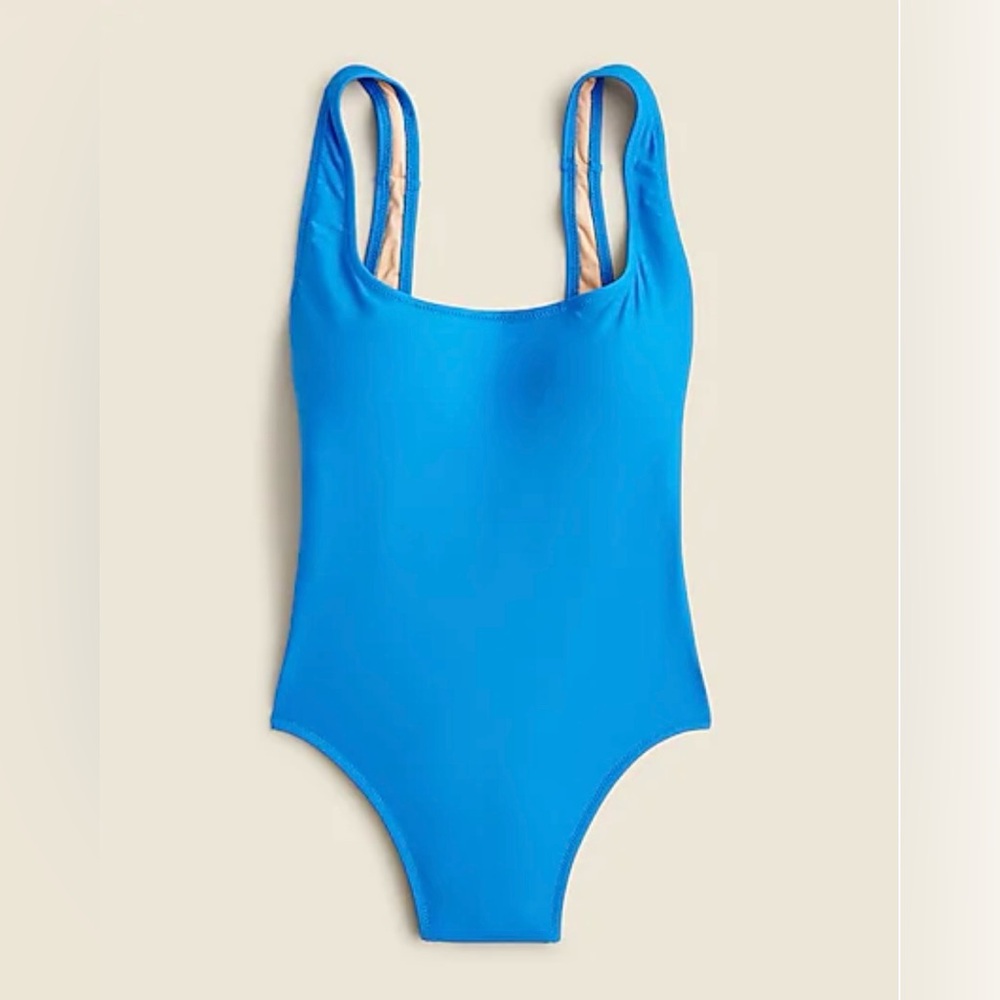 J. Crew Heritage Scoop Back Blue One Piece Swimsuit